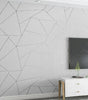 Grey, White & Blue Geometric 3D Embossed Traditional Non-Woven Wallpaper Roll – 53 cm × 9.5 m