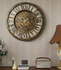 46 cm Moving Gears Wall Clock – Industrial Steampunk Roman Numeral Quartz Decor, 4 Designs