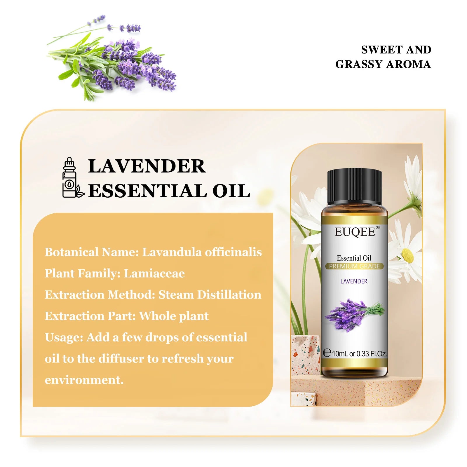 EUQEE 10ml Pure Essential Oil for Diffusers