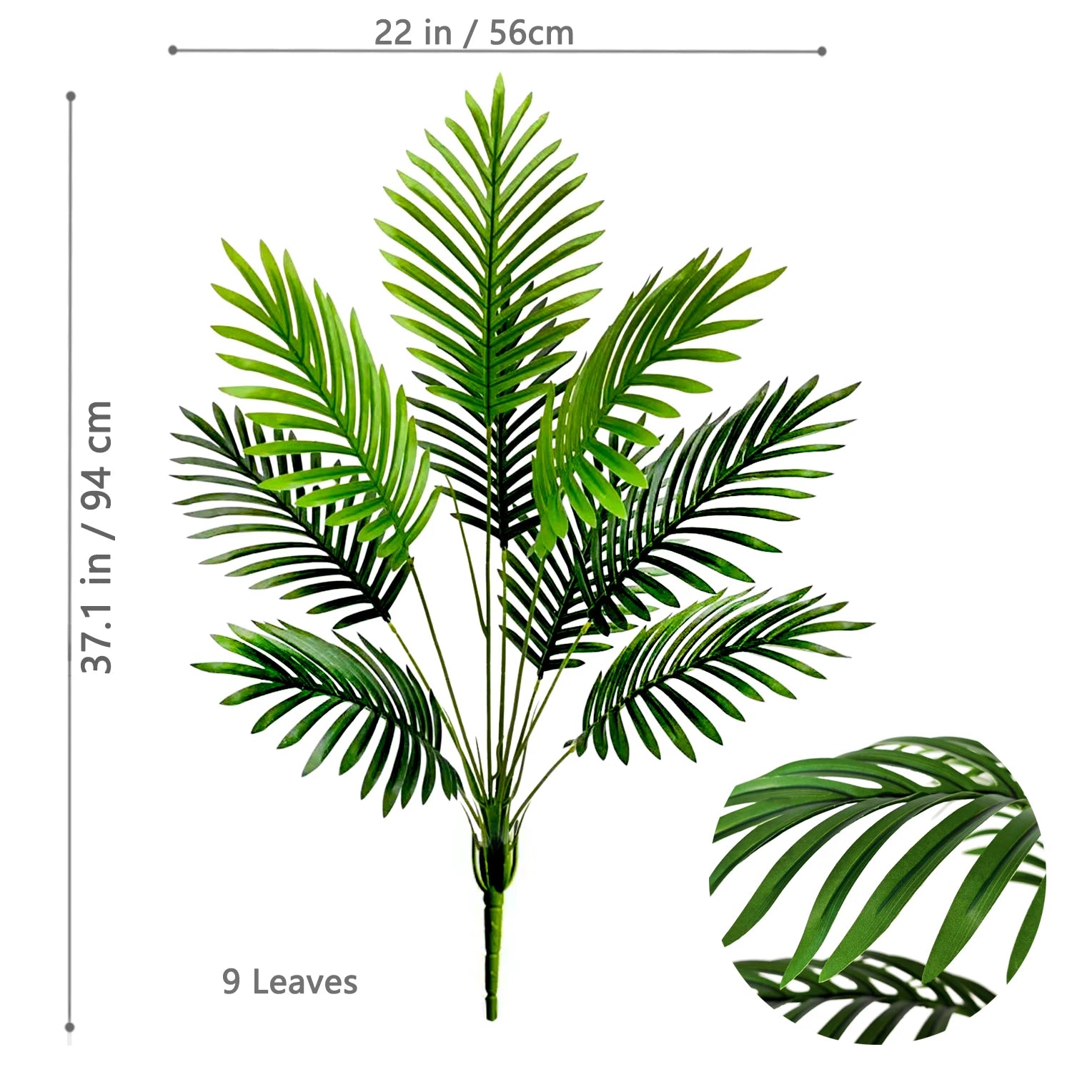 Large Artificial Palm Tree Branches – Tropical Fake Palm Leaf Plant for Home, Garden & Event Decoration