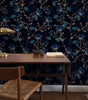 Blue Watercolor Floral Waterproof PVC Peel-and-Stick Wallpaper – Moisture- & Mould-Resistant for Walls, Cabinets & Furniture