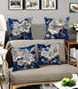 Blue Floral Jewel-Effect Printed Pillow Cover – Design 3, 4 Sizes
