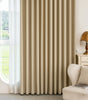 Beige 200 GSM Double-Layer Semi-Light Blocking Curtain Panel – 2 Hanging Styles