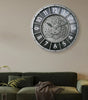 46 cm Moving Gears Wall Clock – Industrial Steampunk Roman Numeral Quartz Decor, 4 Designs