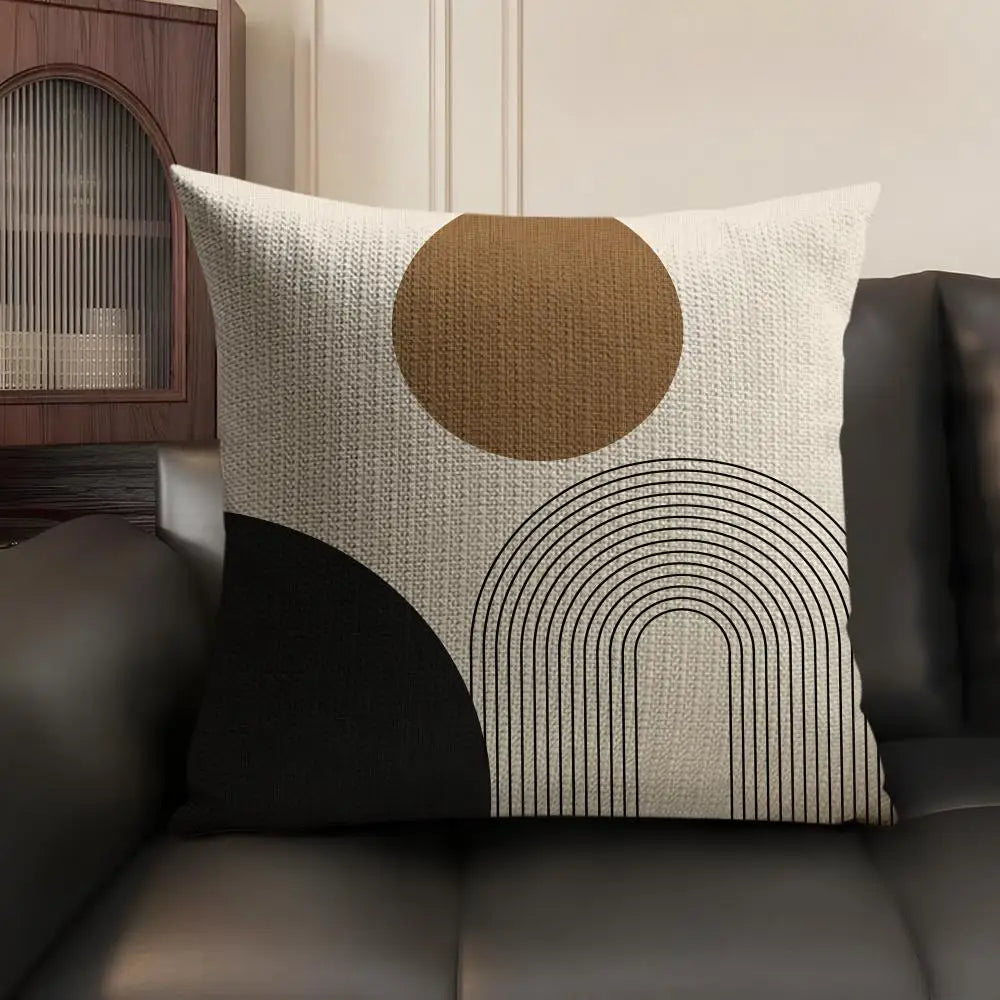 Minimalist Geometric Line Pillow Cover – Design 8, 5 Sizes