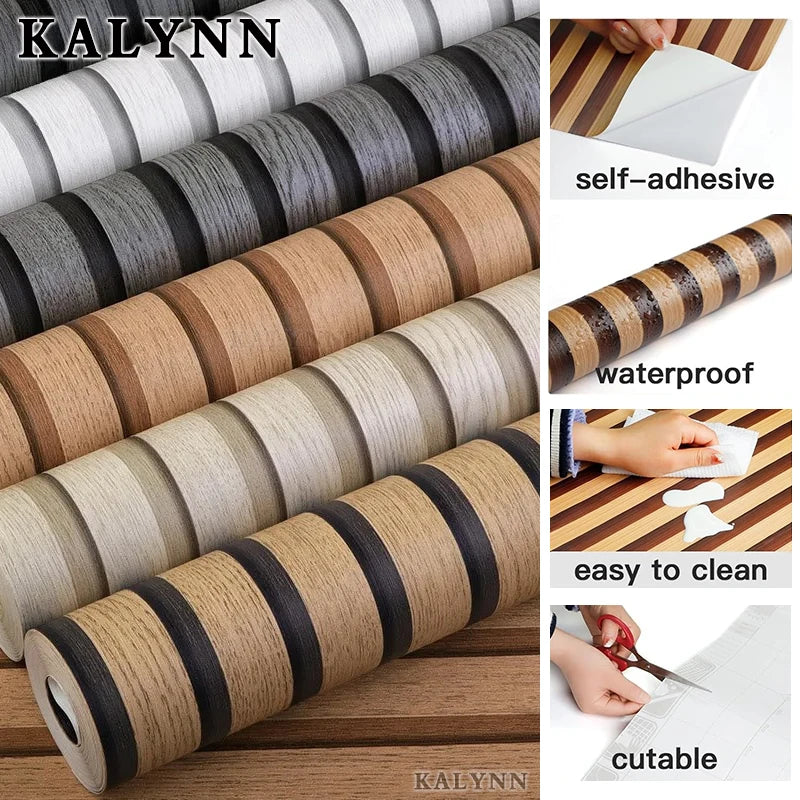 3D Wood Slat Peel and Stick Wallpaper – Waterproof, Oil-Proof, Removable Self-Adhesive Vinyl Wallpaper