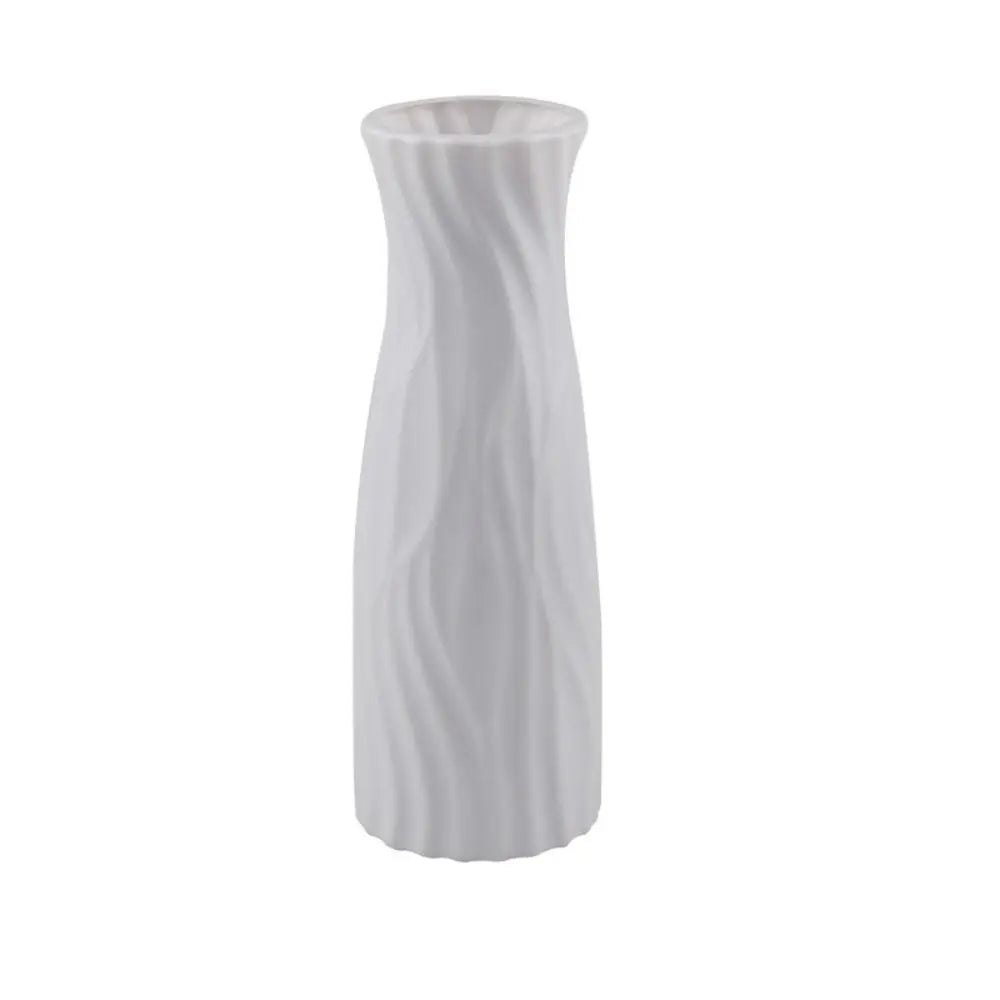 Imitation-Ceramic Plastic Flower Vase – 4 Colors, 20.2 cm