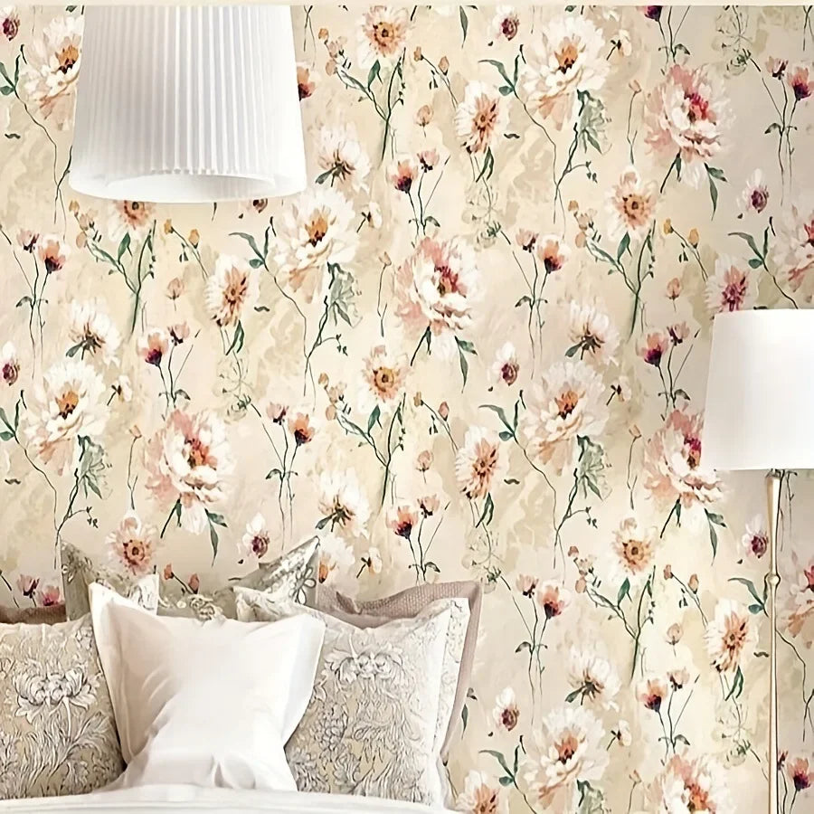 Rural Floral Peel and Stick Wallpaper – Waterproof Self-Adhesive PVC Vinyl Wallpaper