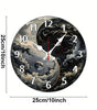 Celestial Yin-Yang Silent Wall Clock – 10-Inch Round Wooden Home Decor