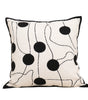 Black Orbital-Dot Polyester/Cotton Pillow Cover – 17.72 × 17.72 in (45 × 45 cm)