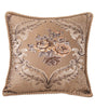Floral Embroidered Throw Pillow Cover – Ornate Scrollwork, 18.90 in Square
