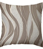Brown & White Abstract Wave Polyester Pillow Cover – Single-Sided Print, 4 Sizes