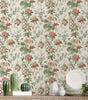 Vintage Green Leaf Small Floral Traditional & Peel-and-Stick Wallpaper – Waterproof and Mould-Resistant