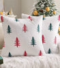 Embroidered Christmas Tree Pillow Covers – Plush Set of 2, 17.72 in