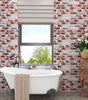 Rustic Painted Red Brick Waterproof Vinyl Peel-and-Stick Wallpaper – Removable & Oil-Resistant