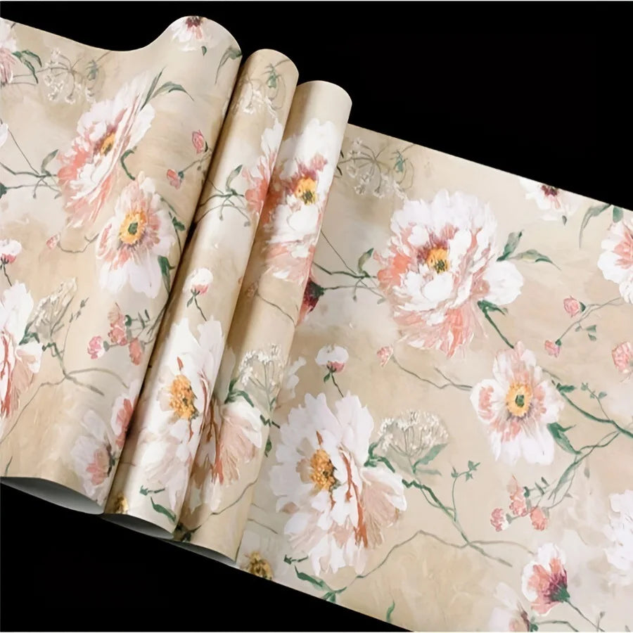 Rural Floral Peel and Stick Wallpaper – Waterproof Self-Adhesive PVC Vinyl Wallpaper