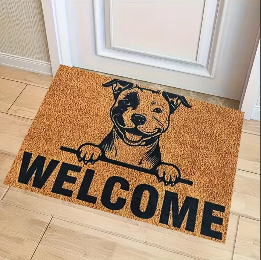 Golden Retriever Doormat – Non-Slip Washable Polyester Flannel Entryway Mat, Designs 2–5