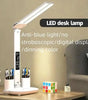 LED Desk Lamp with Clock, Calendar & Temperature Display – USB Rechargeable, Foldable & Touch Dimmable