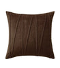 Wavy-Line Velvet Throw Pillow Cover – 17.72 in Square, Beige, Brown or Dark Gray