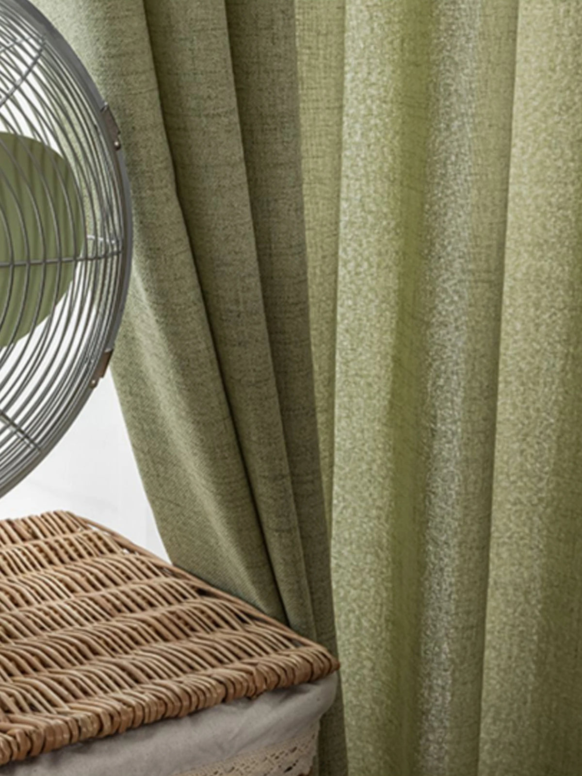 Matcha Green Linen-Look Light-Filtering Curtain Panel – 4 Hanging Styles
