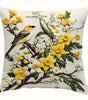 Yellow Bird Blossom Branch Polyester Peachskin Pillow Cover – Flat Print, 15.75–23.62 in Square, 1 Piece