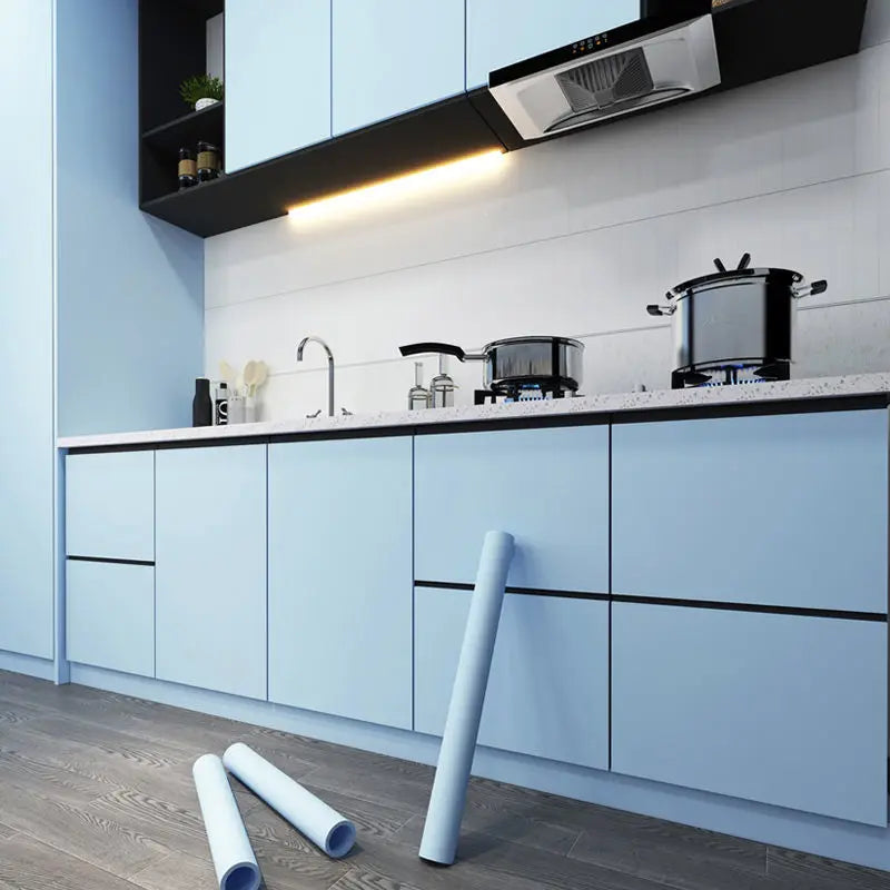 Modern Solid-Color Waterproof, Oil-Resistant & Extra-Thick PVC Peel-and-Stick Contact Paper – Matte or Shiny for Cabinets, Countertops & Furniture