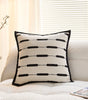 Black Dash-Stripe Polyester/Cotton Pillow Cover – 17.72 × 17.72 in (45 × 45 cm)