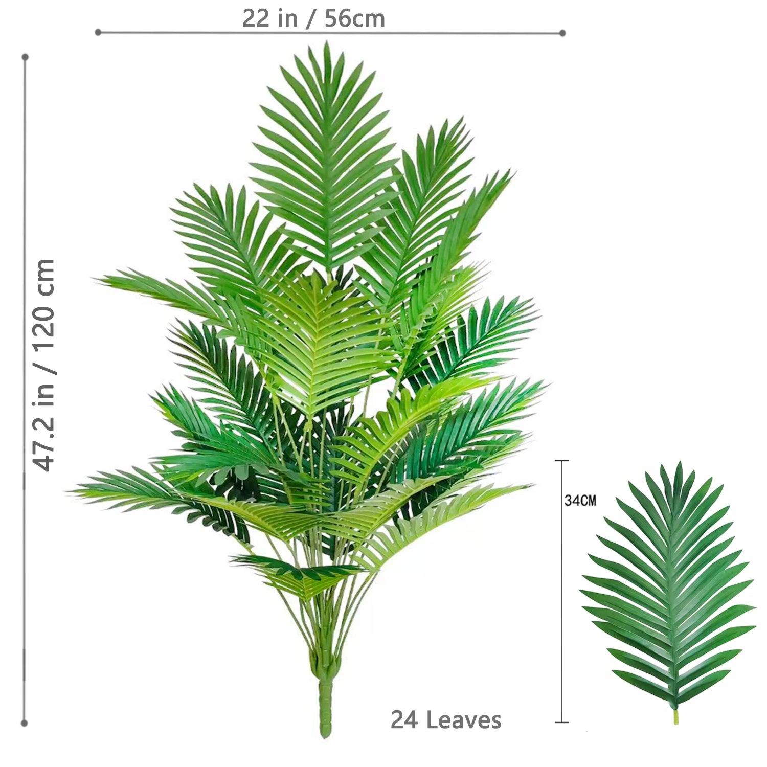Large Artificial Palm Tree Branches – Tropical Fake Palm Leaf Plant for Home, Garden & Event Decoration