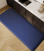 Thickened Absorbent Flannel Kitchen Runner Mat – Non-Slip PVC Backing in Apricot & Blue