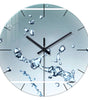 Water Drop Tempered Glass Silent Wall Clock – Modern Quartz Decor, 12–16 Inch