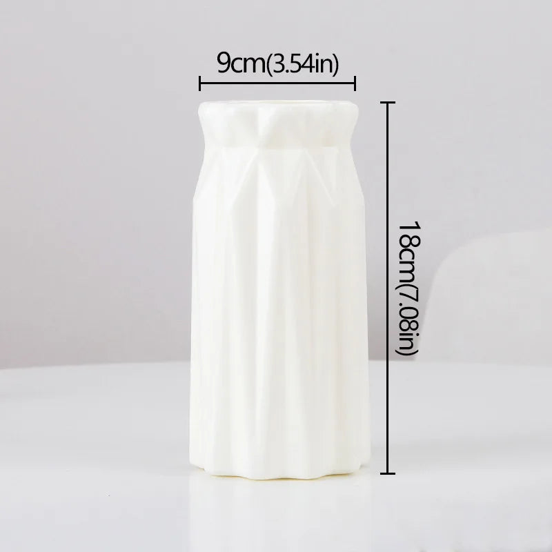 Minimalist Geometric Plastic Tabletop Vase – 3 Colors