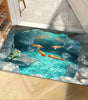 3D Koi & Lotus Non-Slip Flannel Doormat – Soft Absorbent Washable Floor Mat for Entrance & Bathroom
