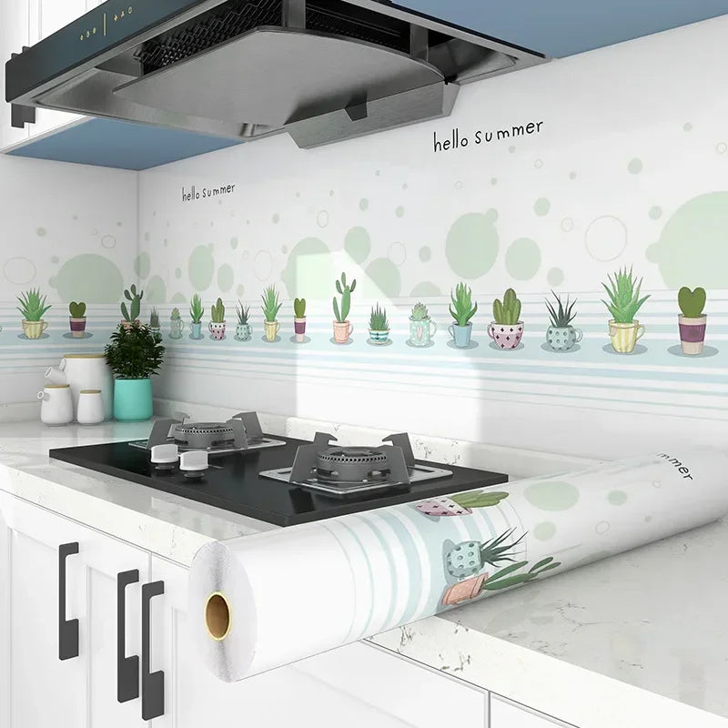 Kitchen Stove Oil-Proof Peel and Stick Wallpaper – Waterproof, High Temperature Resistant Self-Adhesive Contact Paper