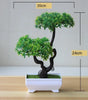 Small Artificial Bonsai Potted Plant – Green Faux Tree Ornament for Home, Garden & Hotel Decor