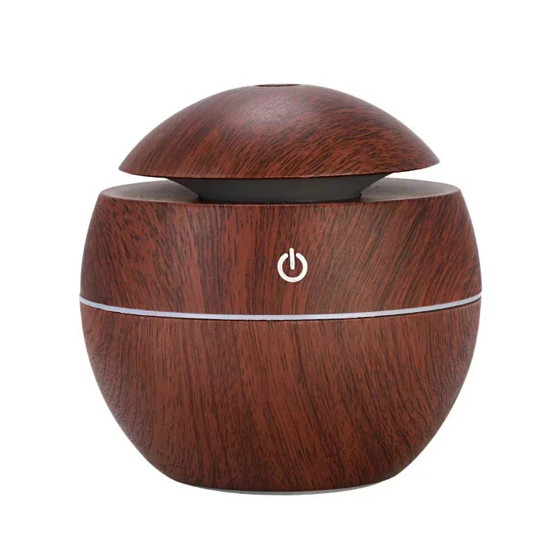 200ml Mini Wood Grain USB Humidifier with LED Night Light
