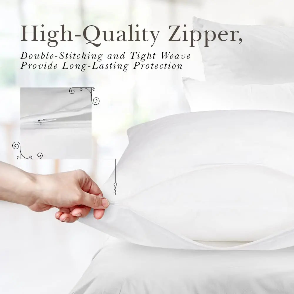 Waterproof Polyester & TPU Zipper Pillow Protector – 19.69 × 27.56 in (50 × 70 cm), 1, 2 or 4 Pieces
