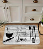 Grey Wood-Grain Kitchen & Hallway Mat – Soft Non-Slip Polyester Rug with Letter Design