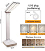 LED Desk Lamp – 3-Level Touch Dimmable, Foldable Eye-Caring Reading Light, USB Plug-In or Rechargeable Bedside Table Lamp