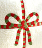 White Plush Gift-Bow Christmas Pillow Cover – Embroidered Polyester, 17.72 in, 1 Piece