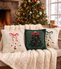 Embroidered Christmas Tree Pillow Covers – Plush Set of 2, 17.72 in