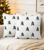 Embroidered Christmas Tree Pillow Covers – Plush Set of 2, 17.72 in