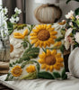 Vintage Sunflower Throw Pillow Cover – Polyester, 17.72 × 17.72 in (45 × 45 cm), Cover Only