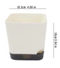 Square Self-Watering Plastic Plant Pot with Water Reservoir