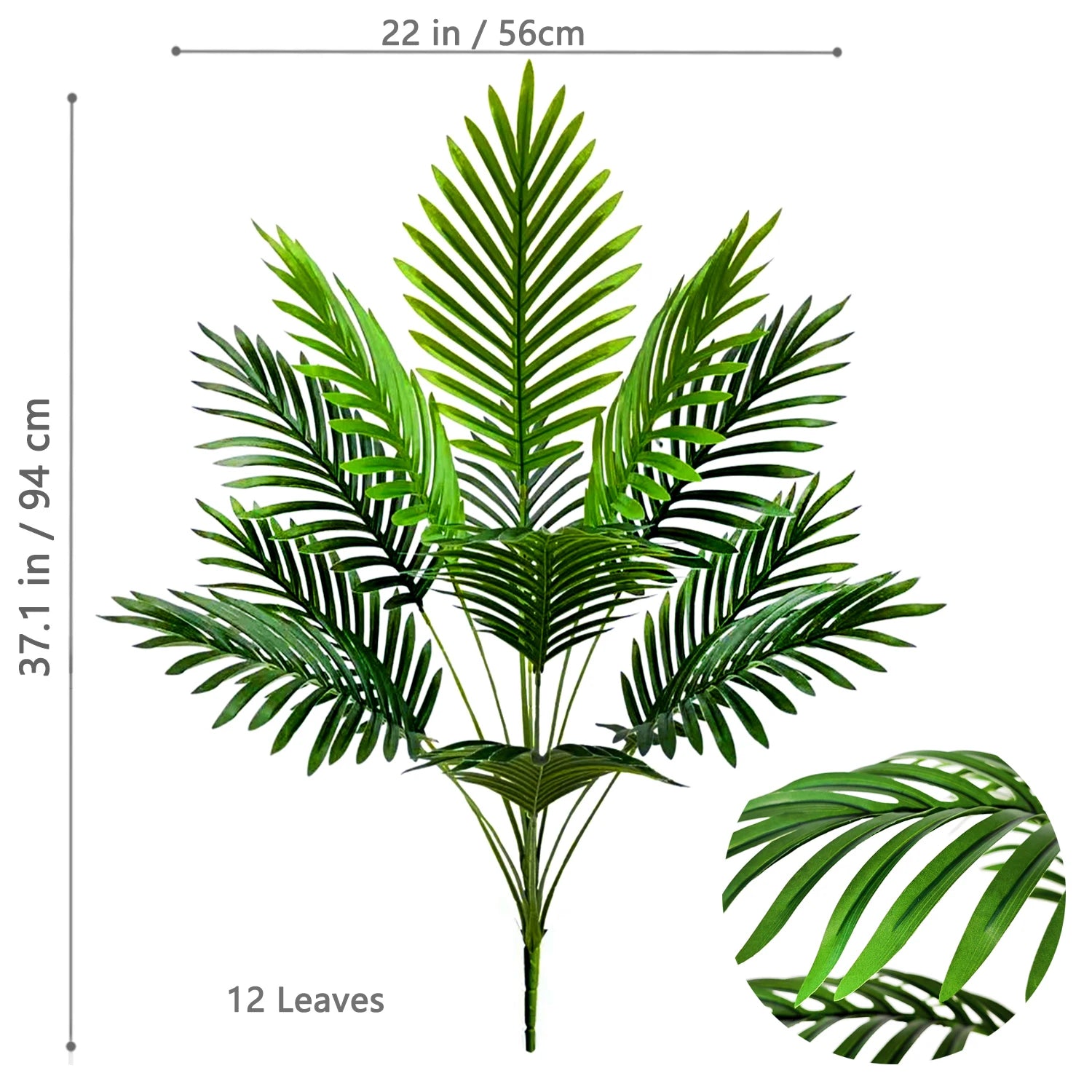 Large Artificial Palm Tree Branches – Tropical Fake Palm Leaf Plant for Home, Garden & Event Decoration