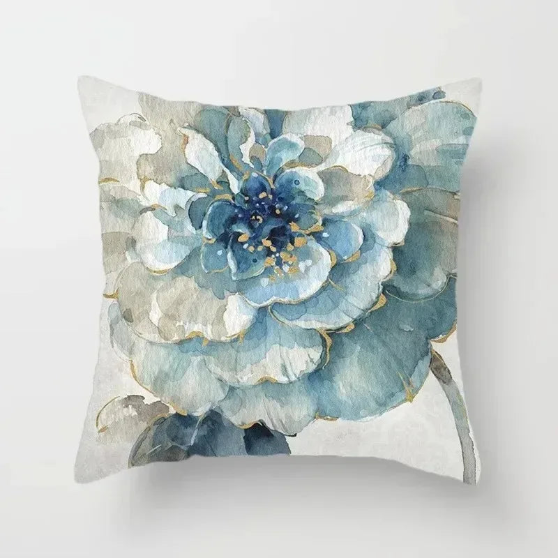 Ginkgo & Floral Polyester Pillow Cover – 23.62 × 23.62 in (60 × 60 cm), 1 Piece