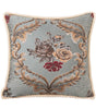 Floral Embroidered Throw Pillow Cover – Ornate Scrollwork, 18.90 in Square