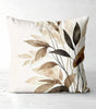 Neutral Botanical Floral Leaf Polyester Pillow Cover – 4 Designs, 4 Sizes