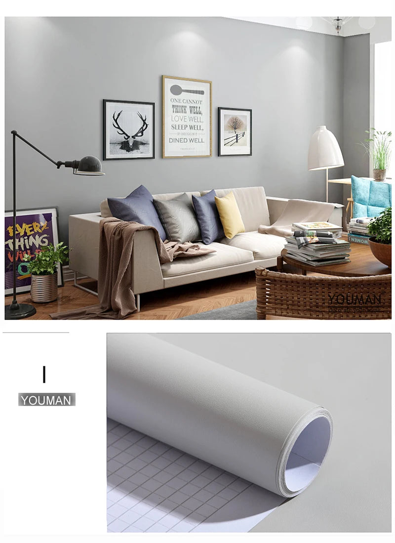 60 cm Wide Thickened Peel-and-Stick Wallpaper – Waterproof Removable PVC Vinyl for Walls, Wardrobes and Furniture