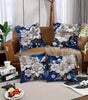 Blue Floral Jewel-Effect Printed Pillow Cover – Design 3, 4 Sizes
