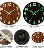12'' Luminous Wall Clock, Silent Non-Ticking Wooden Clock with Glow-in-the-Dark Numbers, Nordic Style Night Light Wall Clock